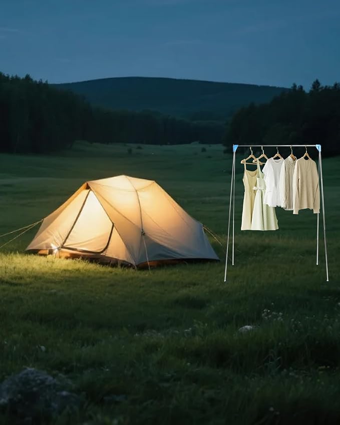 Ligtchser Portable Travel Garment Rack,Collapsible Mini Clothing Rack | Portable, Easy to Store,with Small Space Occupation,This Folding Clothing Rack is Suitable for Travel and Dance.