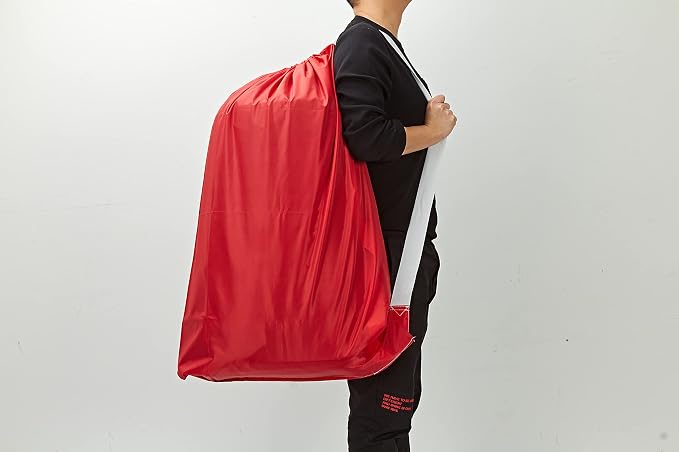 HOMEST XL Nylon Laundry Bag with Strap, Large Dirty Clothes Organizer, Easy Fit a Laundry Hamper or Basket, Can Carry Up to 4 Loads of Laundry, Red | Heavy-duty nylon material supports bulky garments and daily transport between baskets and storage area...
