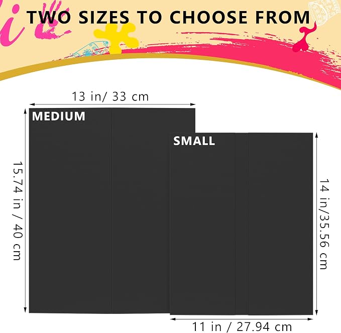 HAUTOCO 3 Pcs Small Trifold Poster Board 21'' x 14'' Project Boards | Corrugated Tri Fold Presentation Boards for Science Fair, School Projects, Event Displays & Business Presentations, Black