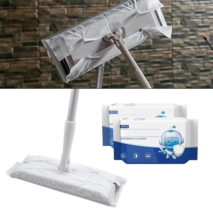 2-in-1 Wet and Dry Flat Mop for Cleaning Starter Kit with Washable Pads for Hardwood Floor and for Tile, Lightweight Design with Retractable Handle and Portable Detachable Parts(B)
