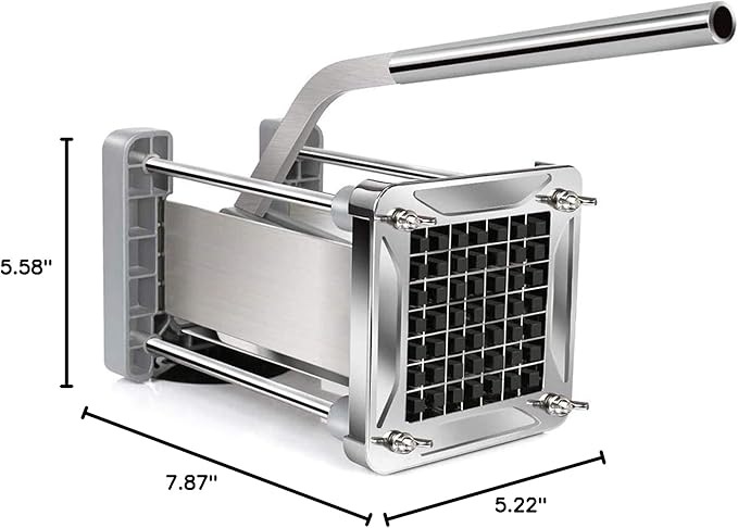 Sopito French Fry Cutter for Potatoes, 1/2 Inch Professional Grade | Durable Stainless Steel, Easy Lever Operation, Fast Cutting, Ideal for Family Meals, Parties and Batch Food Prep