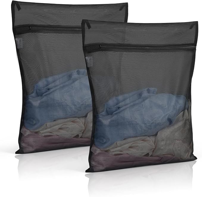 OTraki 2 Pack Mesh Laundry Bags 16X20 inch Durable Laundry Garment Bag | Mesh Large Lingerie Wash Bags Zippered Garment Washing Net for Underwear Hosiery Blouse Sweater Dress