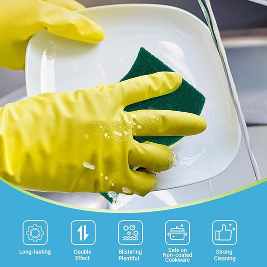 AIDEA Sponges Kitchen-24Count, Heavy-Duty Scrub Sponges, Sponges for Dishes | Sponge for Non-Coated Cookware, Scrubbing Power for Tough Messes, Cleaning Sponge for Kitchen, Bathroom, Household