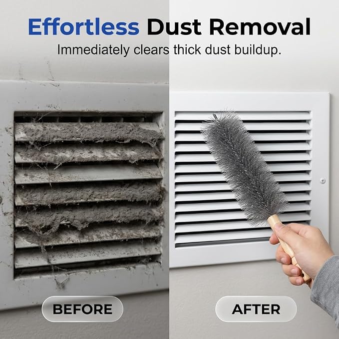 Fan Cleaning Brush, 2026 New Bendable Microfiber Head Dusting Brushes, Reusable Fan Cleaner Brush Dust Remover for Electric Fans, Air Conditioning, Car Vents and Blind
