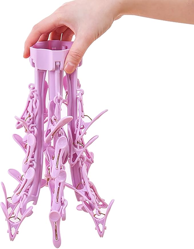 Foldable Drying Rack with 24 Clips for Drying Socks Lingerie Baby Clothes Drying Towels Rotatable Sock Drying Rack | for Drying Socks Lingerie Baby Clothes Drying Towels Rotatable Sock Drying Rack with 24 Pegs Clips