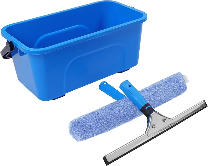 Window Washing Kit,Window Cleaning Squeegee Kit with Bucket | Professional window washing equipment,Squeegee for Window Cleaning,window squeegee for home Outdoor Car Commercial Use