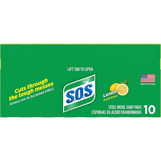 S.O.S Steel Wool Soap Pads, Lemon Fresh, 10 Count