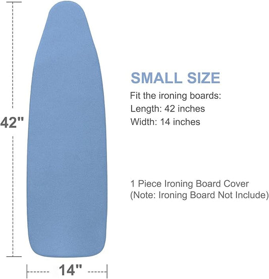 VividPaw 14x42 Inch Over-The-Door Ironing Board Cover with User-Friendly Design, Heavy-Duty Padding, Adjustable Elastic Drawstring and Fasteners - Replacement Iron Board Cover