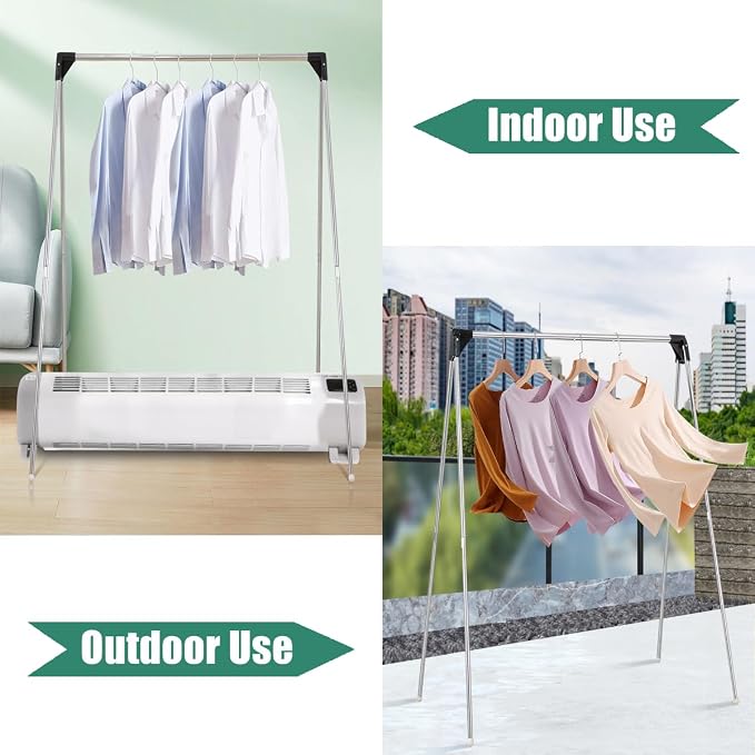 Portable Garment Rack, Folding Clothes Rack Collapsible Clothing Rack for Dance, Travel, Camping, Laundry, Indoor, Outdoor, Drying, RV, Mini Compact Racks Black + 3 Mini Clothes Hangers