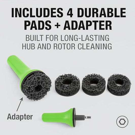 OEMTOOLS 24686 Brake Hub Resurfacing Tool with Pads, Drill Powered Wheel Hub Cleaning Tool, Removes Rust from Wheel Studs and Rotors for Cars, Trucks, and SUVs