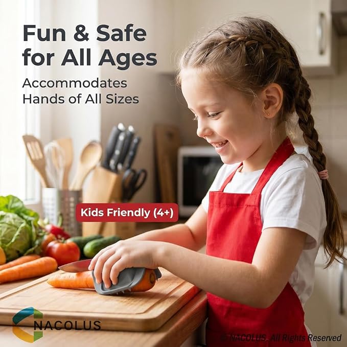 NACOLUS Grater Finger Guard for Mandoline Slicer,Vegetable Grater,Food Grabber for Box Grater,Finger Guards for Chopping, Slicing & Dicing, Sharp Knife Hand Protective Gear for Kitchen & Home (Gray)