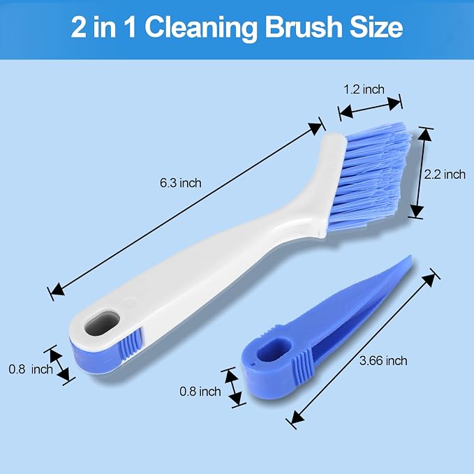 Asltw Small Scrub Brush Set, 6 pcs Cleaning Brush for Window Tracks, Grout, Corners and Crevices, Angled Bristles for Deep Cleaning, Multi Purpose Detail Brush for Kitchen and Bathroom (Silvery white)