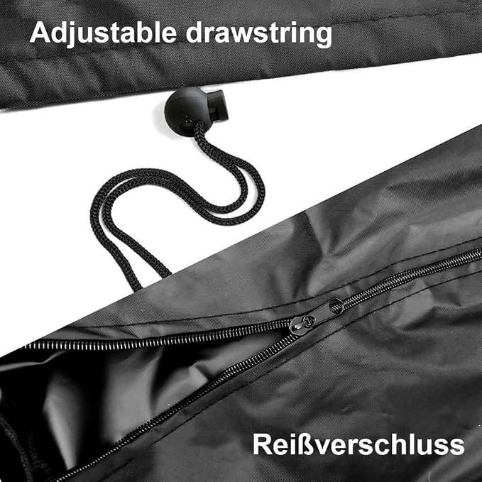 Rotary Airer Cover, Clothes Washing Line 420D Oxford Waterproof Windproof UV-Resistant & Non-Slip Lining Dryer Umbrella Parasol Protective Zips, for Garden All Rotaries (Black,160 * 15 * 15cm)
