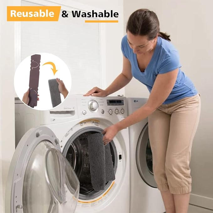 Retractable Gap Dust Cleaner with 3 Reusable Microfiber Dusting Cloths, Under Appliance/Refrigerator/Furniture Cleaning Tool with 100” Extension Pole, Washable Flat Gap Cleaning Duster by OOSOFITT