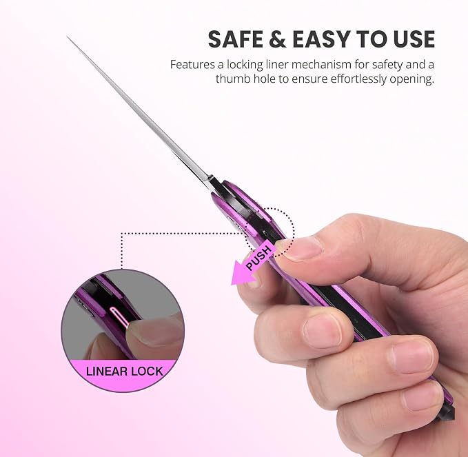 FUNBRO Pink Multitool Carabiner, Bottle Opener and Screwdriver | Stocking Stuffers Gifts for Mom Women Wife, 6-in-1 Keychain Multi Tools with Window Breaker