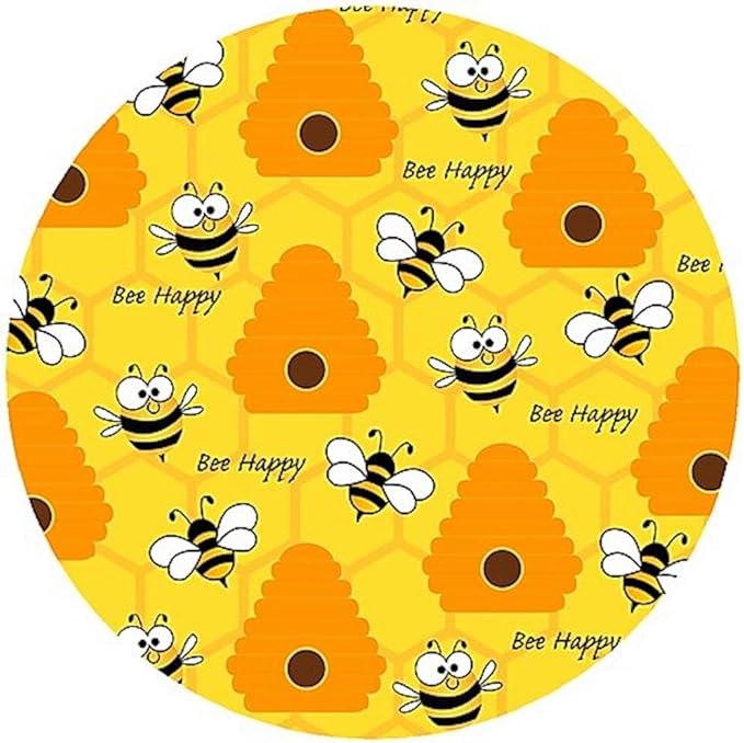 Andreas Silicone Jar Opener, Bee Happy – 6.25" Non-Slip Lid Gripper & Garlic Peeler, Dishwasher Safe, Multi-Use, Durable Silicone & Fabric, Made in the USA, JO-373
