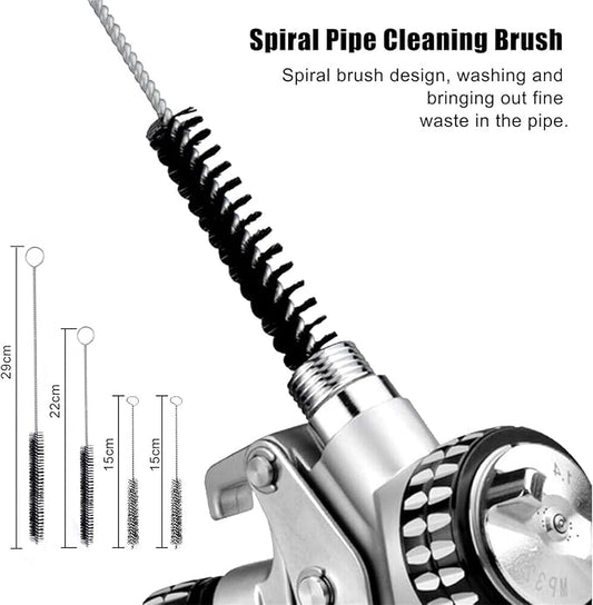 17pcs Multi-Purpose Spray Gun Cleaning Kit,Nylon Brushes Paint Gun Cleaning Kit Mini Brushes & Needles for Clean Airbrush Nozzles Spray Guns Tattoo Equipment (17)