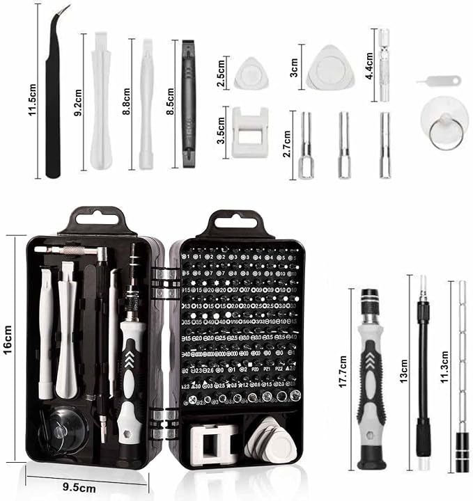 Precision Screwdriver Set, Professional 115 in 1 Magnetic Repair Tool Kit for Computer, Mobile Phone, Laptop, Tablet, Game Console, Watch, Camera, Eyeglasses, Electronics, DIY Projects, etc