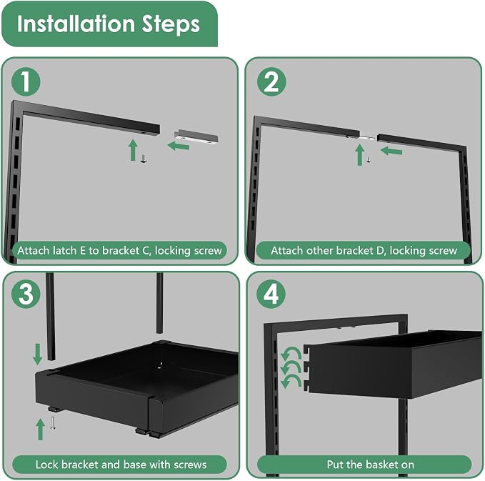 REALINN Under Sink Organizer, L-Shaped Pull Out Cabinet Rack for Kitchen | Expandable Width, 6-Level Height, Quiet Sliding Rails, Heavy-Duty Alloy Steel Frame, Pipe Clearance Design for Tight Cabinets