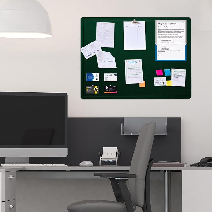 Felt Bulletin Board 24x18 inches, Decorative Pin Board for Home & Office | Cork Board Alternative for Wall with Push Pins, Display Mood Board for Photos, Notes & Reminders