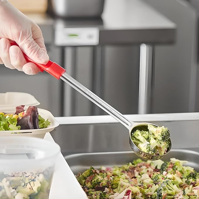 OCS Parts 2-Pack 2 Ounce Perforated and Solid Portion Spoons | Stainless Steel Dishwasher Safe Kitchen Multipurpose Portion and Serving Spoons