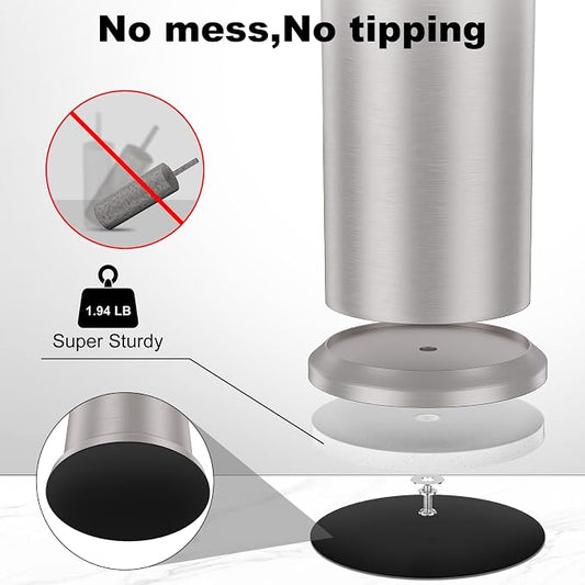 Stain Nickel Toilet Brush and Holder,Extra Long Handled Toilet Brush for Bathroom,Stainless Steel Heavy Duty Toilet Bowl Brush,Removable Inner Bowl,Deep Cleaning Dense Bristles Brush