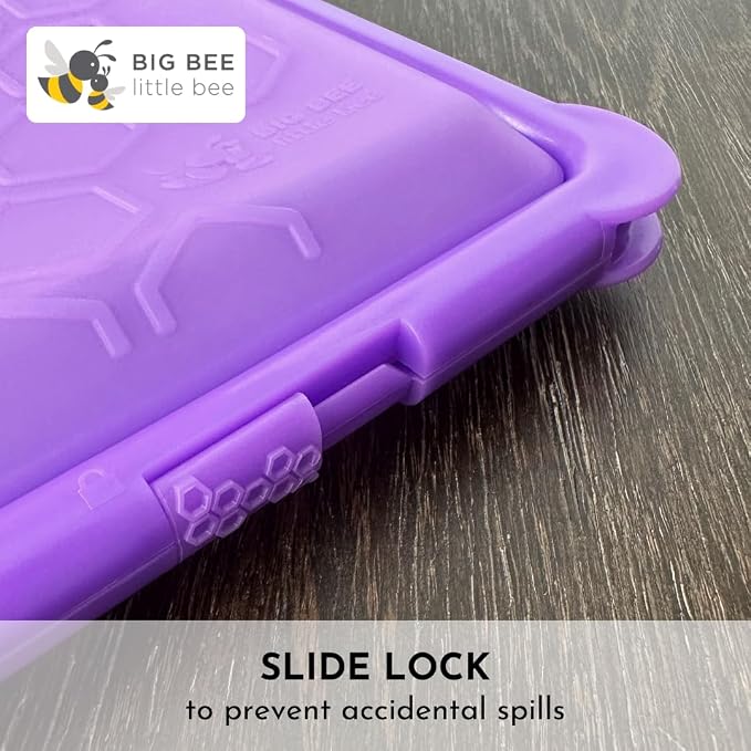 Big Bee, Little Bee SoftShell Reusable Silicone Food Storage Container - Clamshell Snap-Close Design, No Lost Lids, Easy to Clean, Compact for Travel, Meal Prep, Microwave Freezer and Dishwasher Safe