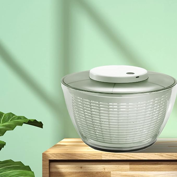 Fdit Vegetable Washer Dryer Drainer, Salad 500RPM Electric for Kitchen (6000ML 27x27x17cm/10.6x10.6x6.7in)