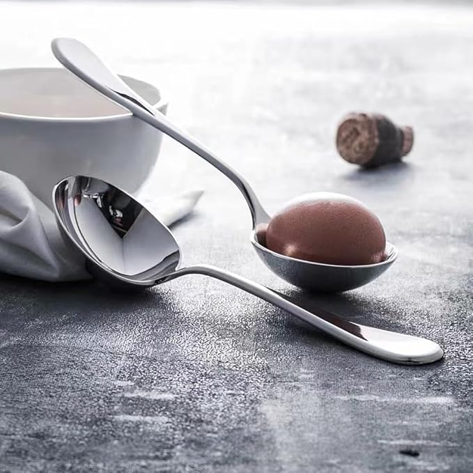 Serving Spoons with Deep Bowl,18/10 Stainless Steel 7.7 Inch Small Serving ladle for Soup,Sauce, Porridge,Stew,Dishwasher Safe,Set of 2