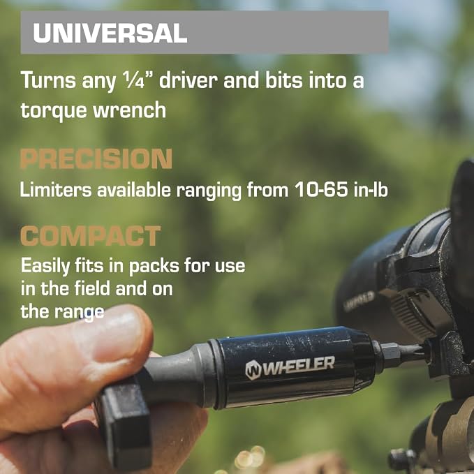 Fat Stix Individual Limiter 10-65 Inch-Pounds with Preset Torque, Accurately Tightens, Reversible, Compatible with Wheeler Fat Stix T-Handle Driver, for Gunsmithing, Reloading, and Torque Adjustment