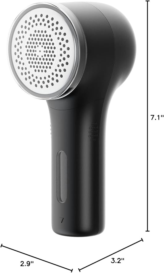 VASSON Fabric Shaver, Sweater Shavers to Remove Pilling, High-Perf Defuzzer, Rechargeable Electric Lint Shaver for Fuzz and Lint Balls from Clothing, Upholstery, Bedding (Black) | Upgraded Battery Life & Type-C Fast Charge,2-Speed Fuzz Remover