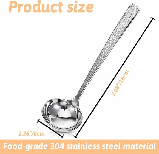 Gravy Ladle Stainless Steel 7.8'' Soup Ladles for Serving Small Soup Ladle Sauce Premium Verona Gravy Ladles Heavy Duty with Deep Bowl