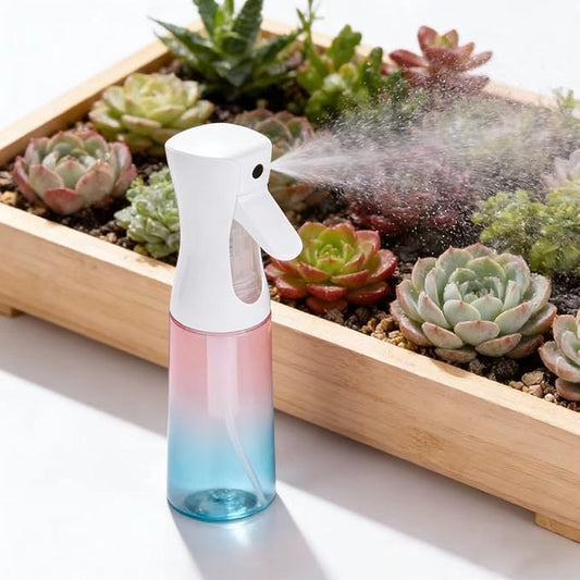 ZALUJMUS Ultra Fine Mist Spray Bottle, 50ml Continuous Sprayer, Plastic Reusable Container for Hair, Travel Size, Hand Wash Care, Sport Theme (Gradient Red Blue)