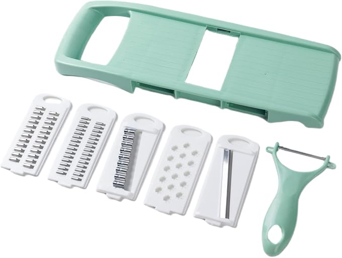 Mandoline Food Slicer for Kitchen 7-in-1 Vegetable/Cheese/Potato/Carrot/Cucumber Grater,Slicer, Cutter, Grinder,Waffle Fry Cutter For Potatoes,Julienne Peeler