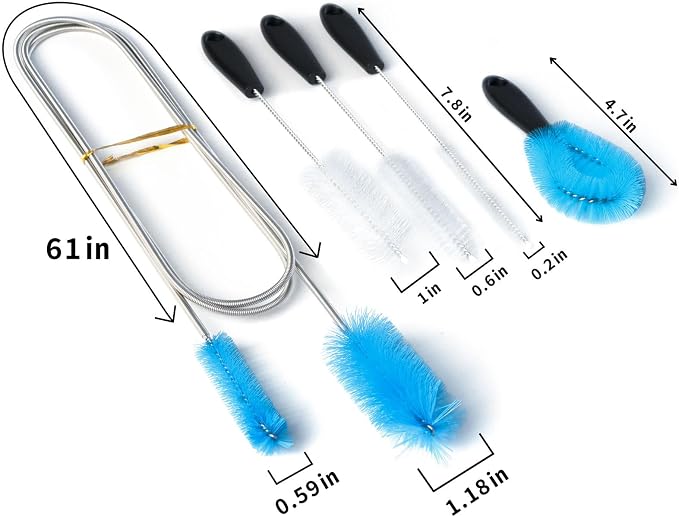 5p Dryer Vent&AC Drain Line Cleaner Brush,Multifunctional Pipe Cleaning | Dryer Vent, Flexible design for Sink, Shower Drain, Vacuum Hose, Hookah, P Trap & Snake Drain Unclogger