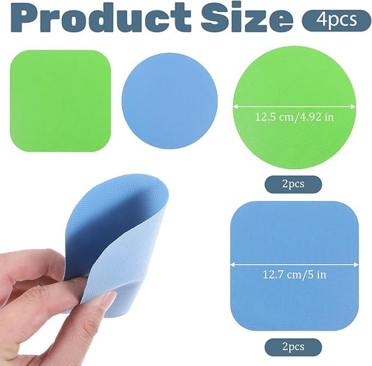 4 Pcs Rubber Jar Opener Grippers,Non-Slip Jar Opener Gripper Pad Rubber Grippers for Opening Jars Easy Grip Kitchen Tool for Opening Lids - Ideal for Arthritis & Weak Hands(Blue,Green)