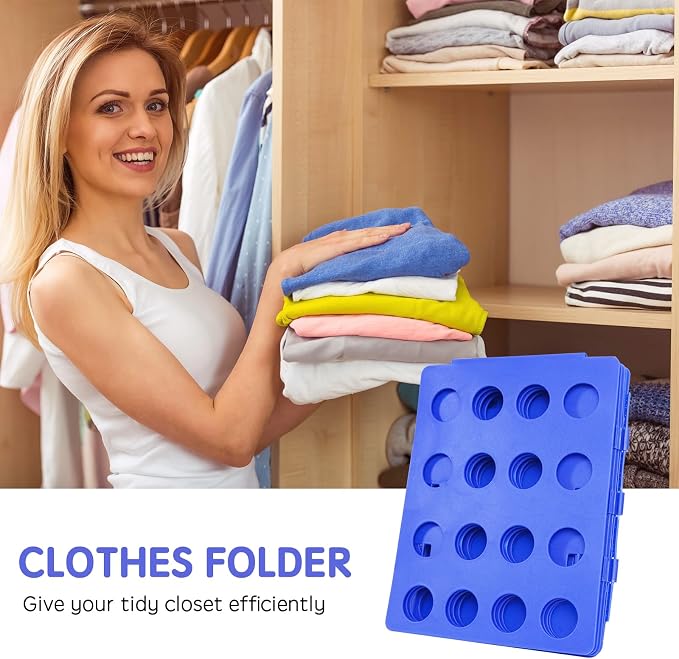 GYE T-Shirt Folding Board, Plastic Clothes Folder for Kids & Adults, Blue | Durable plastic construction, fast and easy clothes folding, suitable for kids and adults, convenient home laundry organizer