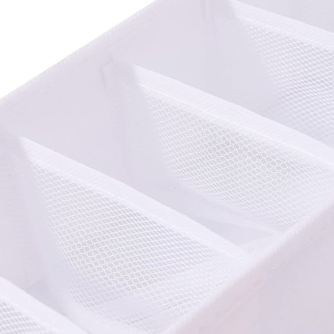 Qozary 3 Pack Sock Underwear Drawer Organizer Dividers, Collapsible Cabinet Closet Storage Boxes for Clothes, Socks, Lingerie, Underwear, Tie, Belt, Baby, Bedroom
