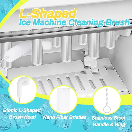 Potanro Ice Machine Cleaner Brush Sets, 14pcs Countertop Ice Maker Cleaner Tools, Gap Crevice Cleaning Brushes Tools Small Spaces, Scrub Sponge, Thin Brush for Cleaning Window Track, Straw, Bottle