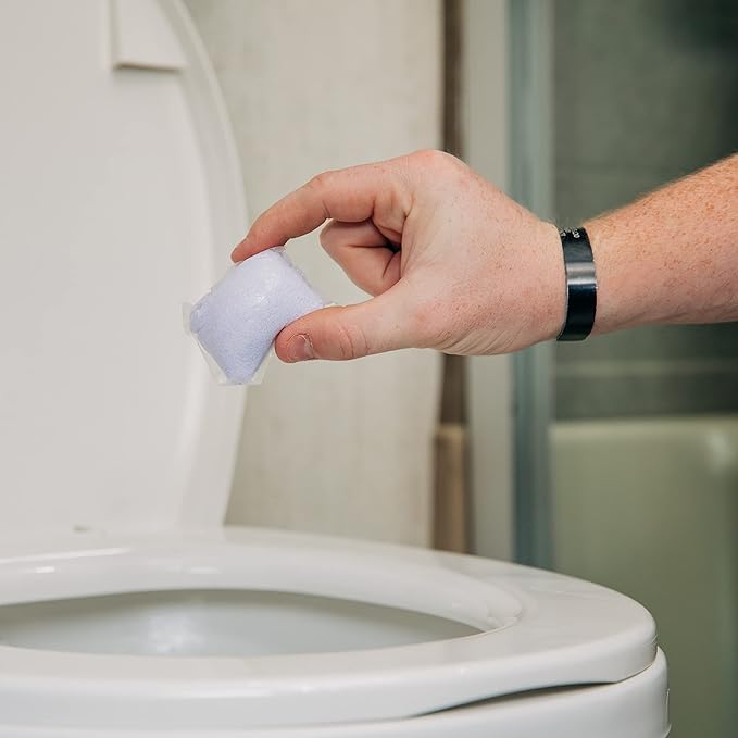 Camco TST MAX RV Toilet Treatment Drop-INs - Control Unwanted Odors and Break Down Waste and Tissue - Septic Tank Safe - Lavender Scent - 30-pack (41553)