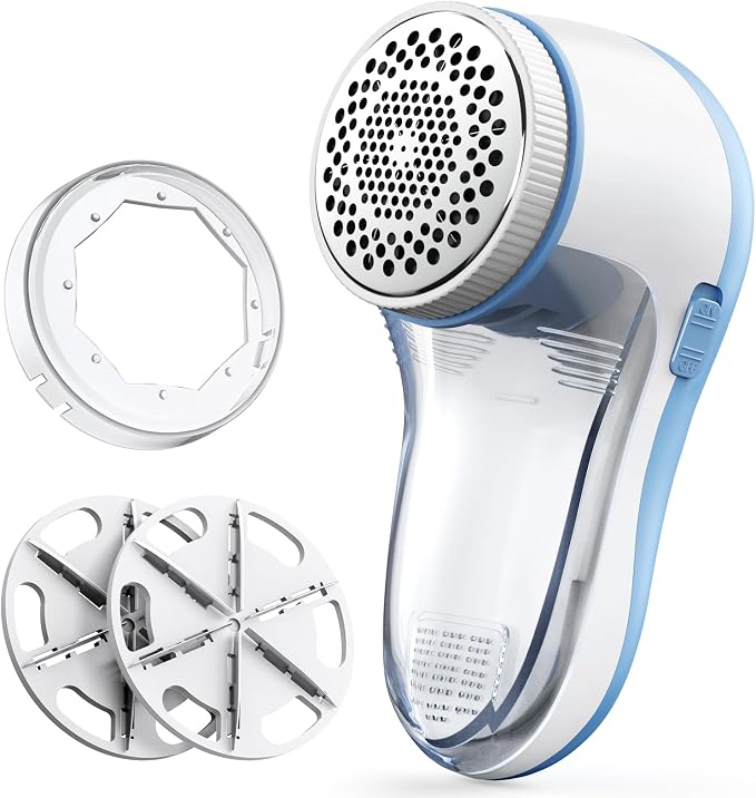 POPCHOSE Fabric Shaver, Lint Shaver with 6-Leaf Blade, Rechargeable | Lint Remover with Type-C Fast Charing Port, Sweater Defuzzer, Clothes Shaver for Couch, Furniture, Blanket, Remove Pilling