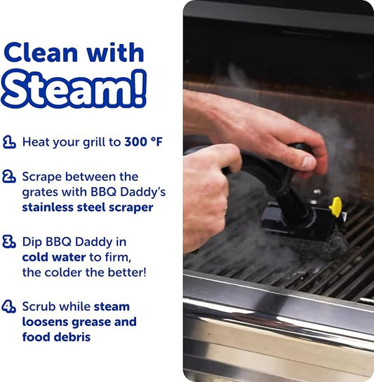 Scrub Daddy Household Cleaning + BBQ Bundle - BBQ Daddy Bristle Free Grill Brush - 2 Microfiber Cleaning Towels - All Purpose Cleaner PowerPaste Cleaning Paste + Scrub Mommy Sponge