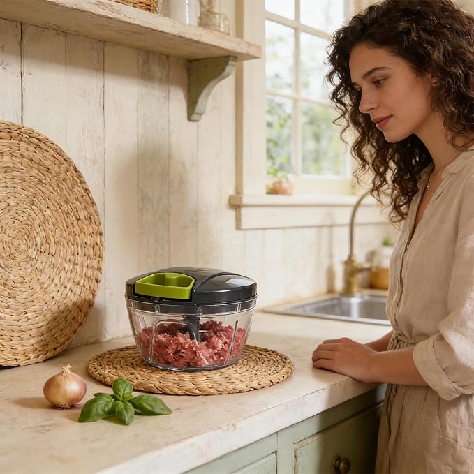 Portable Manual Food Processor, Food Chopper | Easy to Us, Kitchen Helper