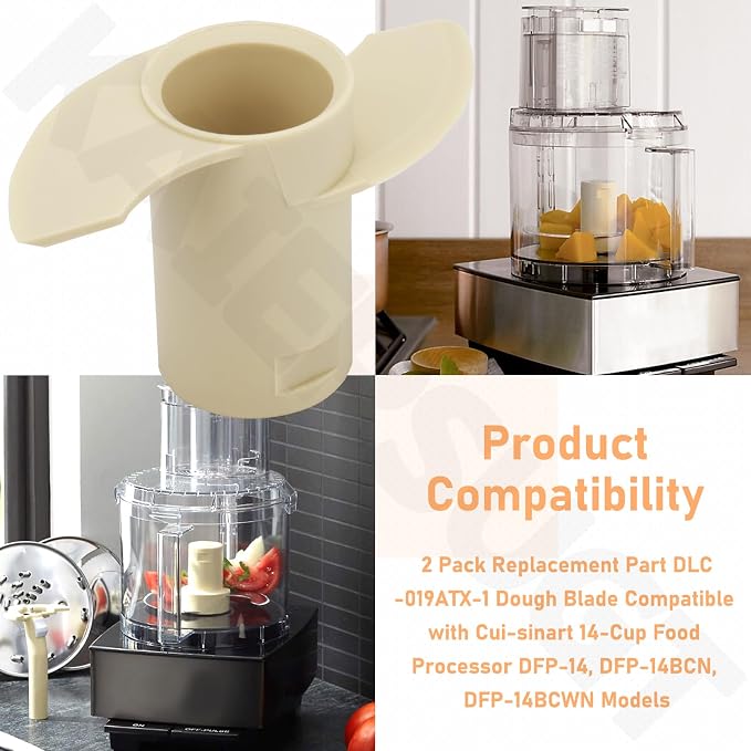 2 Pcs Replacement 14-Cup Dough Blade DLC-019ATX-1 Compatible with Cuisinart 14-Cup Food Processor DFP-14 Series, Fits for DFP-14, DFP-14BCN, DFP-14BCWN, DFP-14BCHN and More