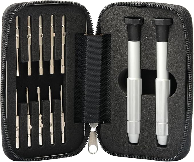 Screwdrivers Kit Repair Tool for Eyeglass/Glasses/Watch/Cellphone/Clock 12-Pieces Eyeglass Repair Tools Kit Precision Mini Screwdriver Set (Travel Pocket)