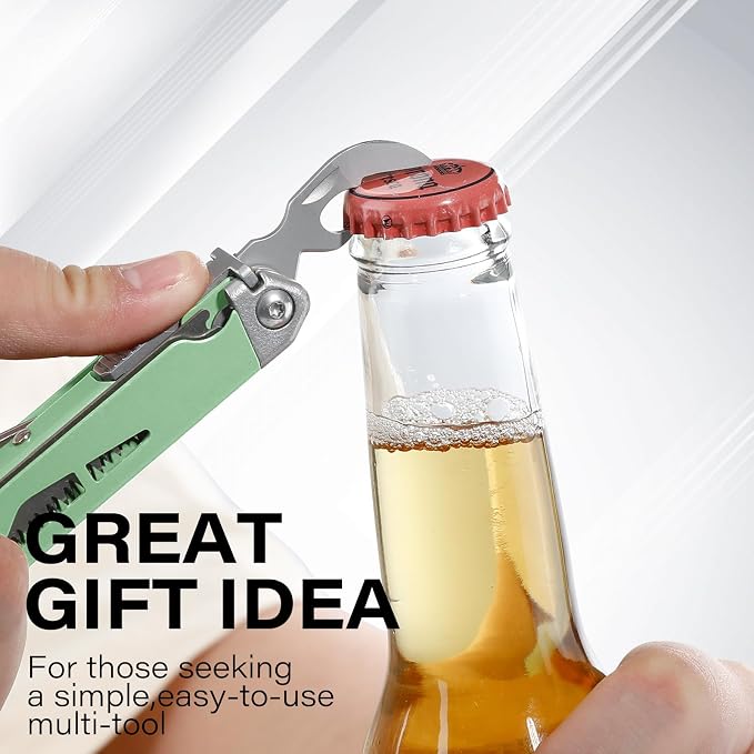 Pro-Grade 21-in-1 Multitool with Pliers & Tungsten Carbide Cutters | Spring Scissors, Window Breaker, Serrated Blade – Heavy Duty EDC Tool for Emergency, Hunting, Fishing, DIY, Mint Green