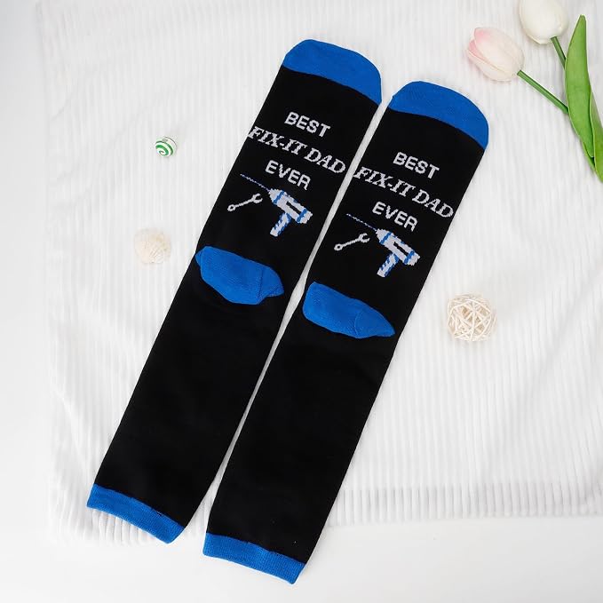 Fathers Day dad gifts christmas Birthday Best Dad Ever Funny Outdoor Hobby Sports Themed Novelty Socks Gift for Men