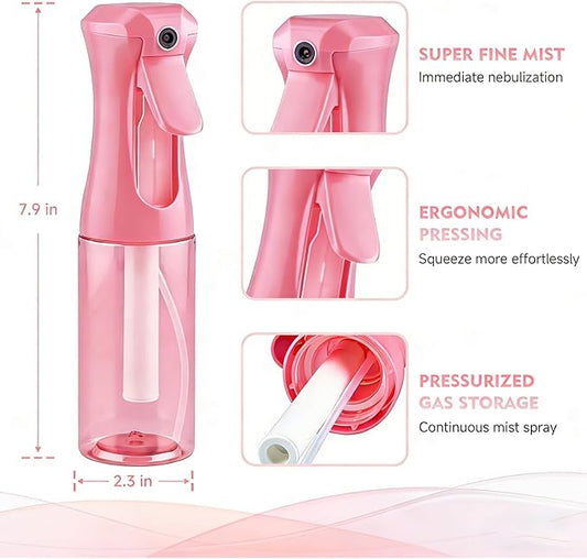 Continuous Spray Bottle, 6.8 OZ Hair Spray Bottles, Ultra-Fine Mister Spray Bottle for Hairstyling, Cleaning, Plants, Pets, Salons, and More (1 Pack)