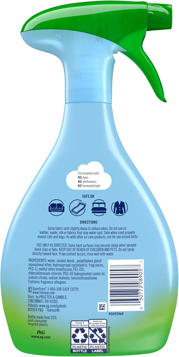 Febreze Fabric Spray Air Freshener, Odor-Fighting Fabric Refresher, Sneaker Balls Alternative, Couch Cleaner, Linen Spray, Multi-Use, Gain Original Scent, 23.6 fl oz (Pack of 2)