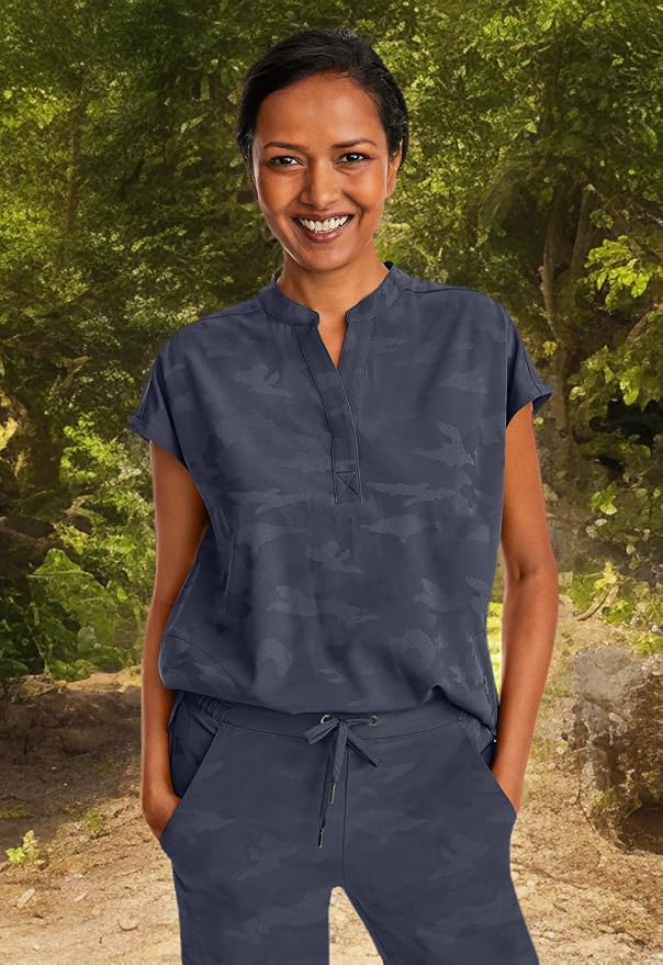 Healing Hands Purple Label Scrub Top for Women Modern Fit Tee | 2 Functional Pockets, Moisture Wicking Fabric, 360° Stretch, Quick Dry Performance, Back Yoke, Rounded Hem, Easy Care